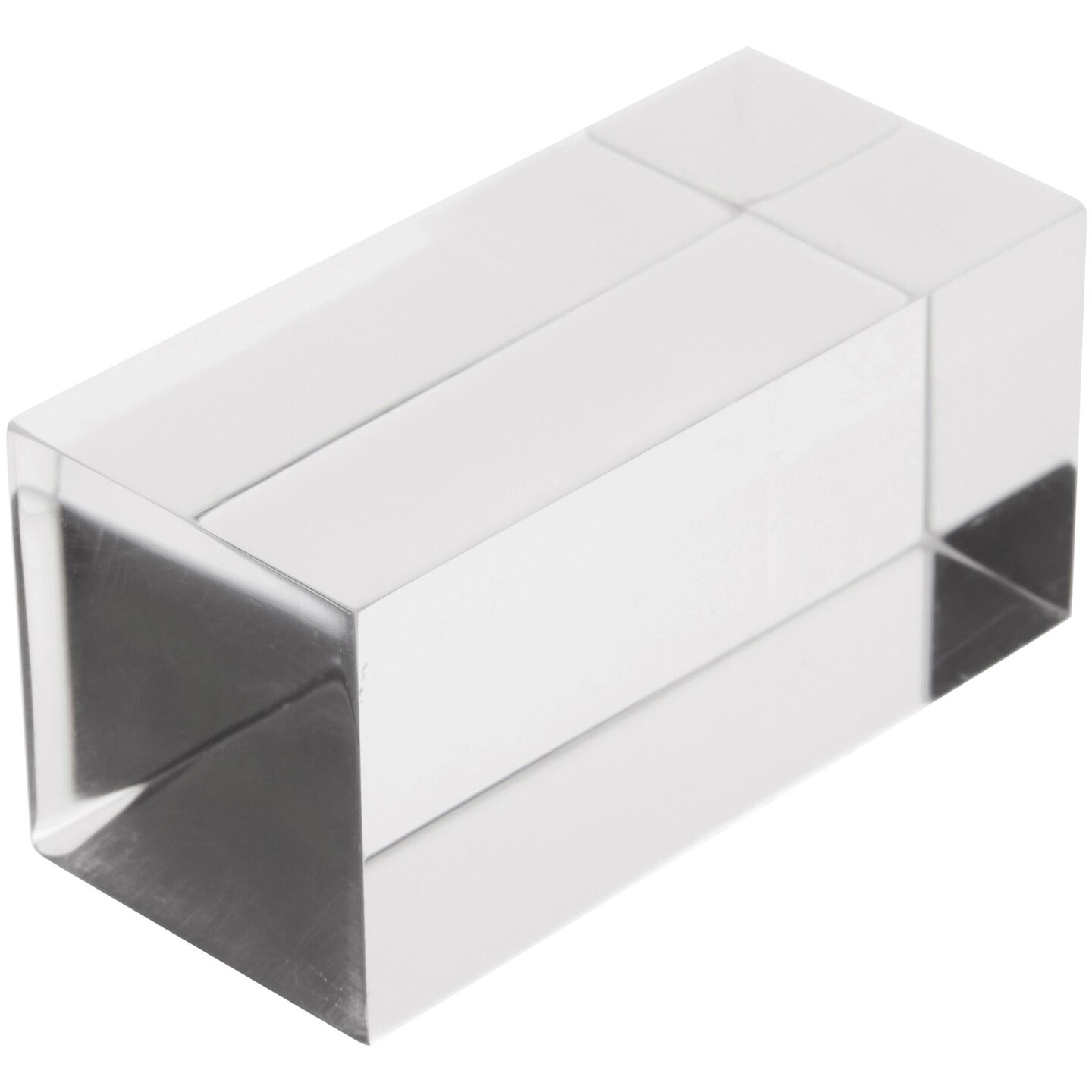 Plymor Clear Polished Acrylic Rectangular Display Block, 1" H x 1" W x 2" D