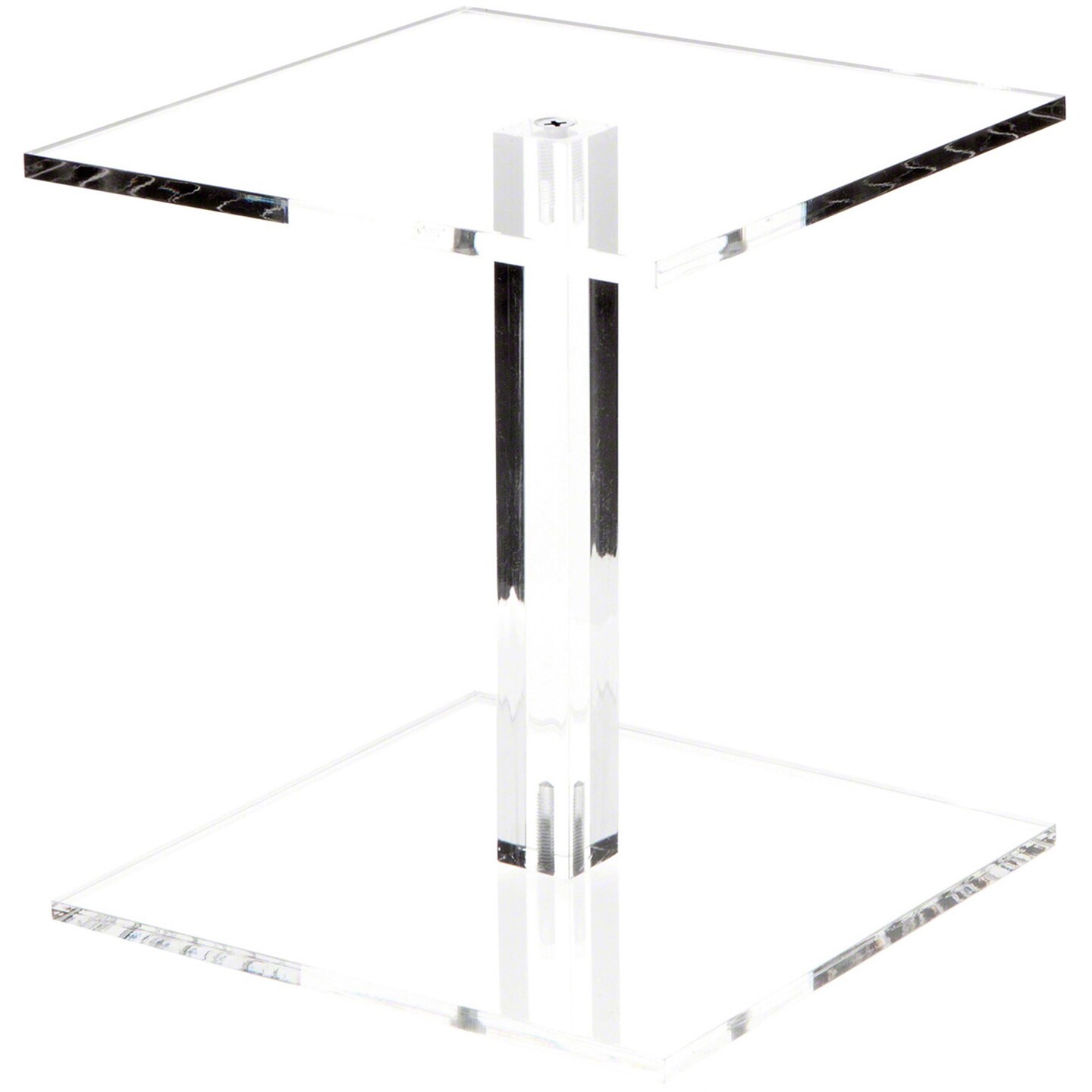 Plymor Clear Acrylic Square Barbell Pedestal Display Riser 6.5 inches (Height) x 6 inches (Width) x 6 inches (Depth) (1/4 inches thick)