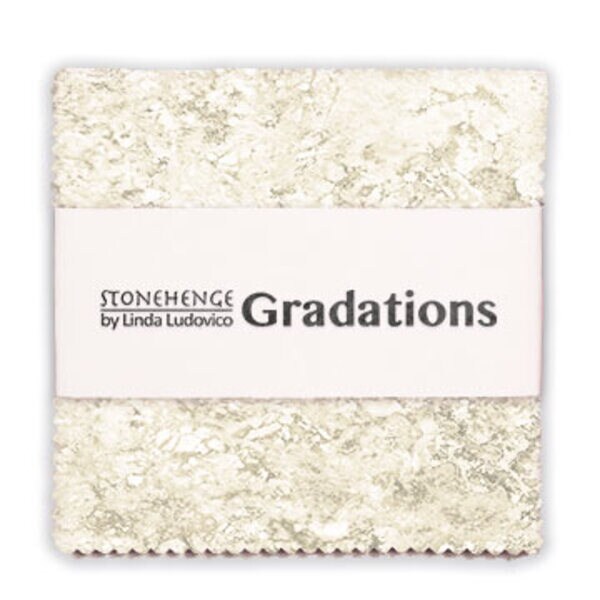 Stonehenge Gradations 5" Square Pack (Charm Pack) in Slate by Linda Ludovico for Northcott (CGRAD42-98)