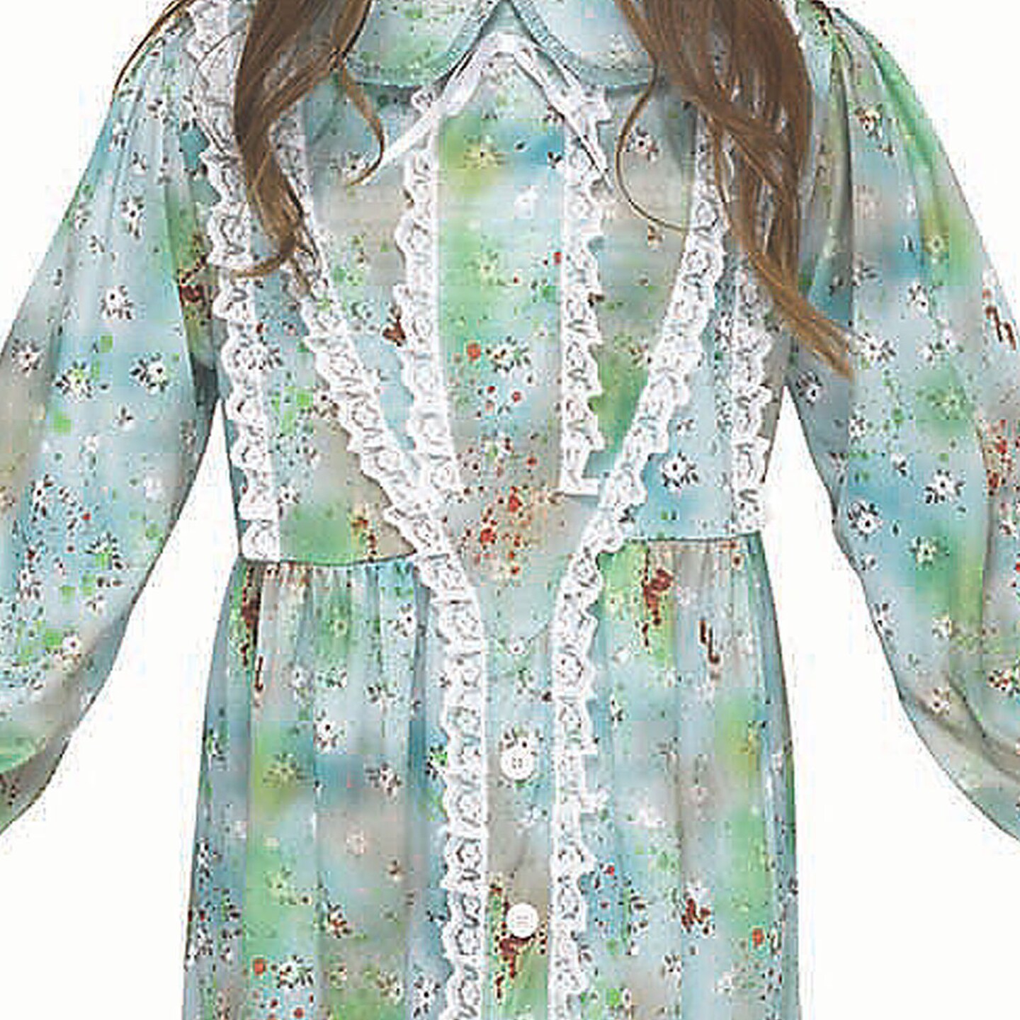 Girls Multicolored Polyester Nightmare Nightgown Costume Halloween Dress Outfit