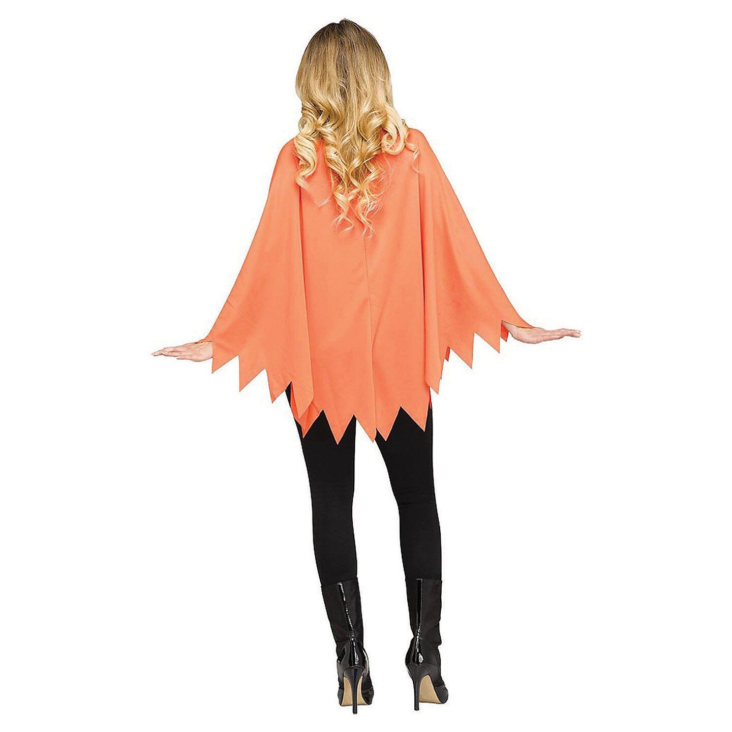 Pumpkin Poncho Costume Adult Halloween Jack O Lantern Outfit