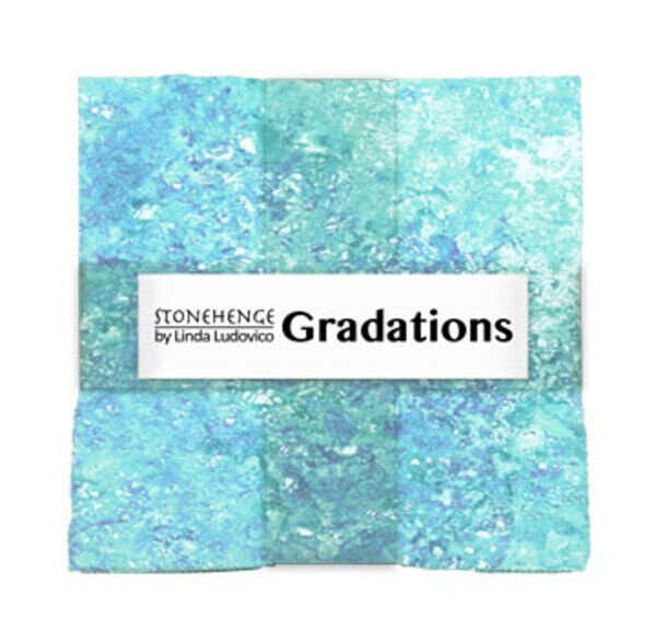 Stonehenge Gradations 10&#x22; Square Pack (Layer Cake) in Crystal by Linda Ludovico for Northcott (TGRAD42-470)