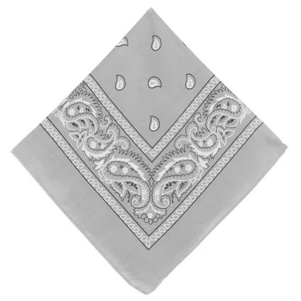 Paisley Silver Bandana, 20&#x22; x 20&#x22;