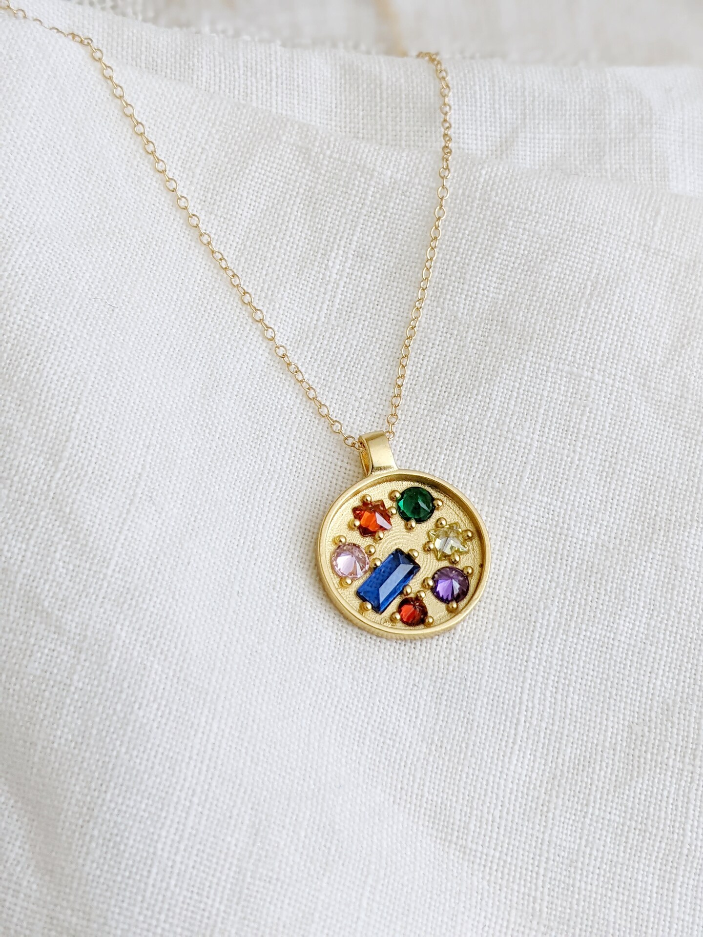 Avengers Marvel Inspired Necklace, Infinity Stone Necklace, Gifts for Her, Gold-filled Chain