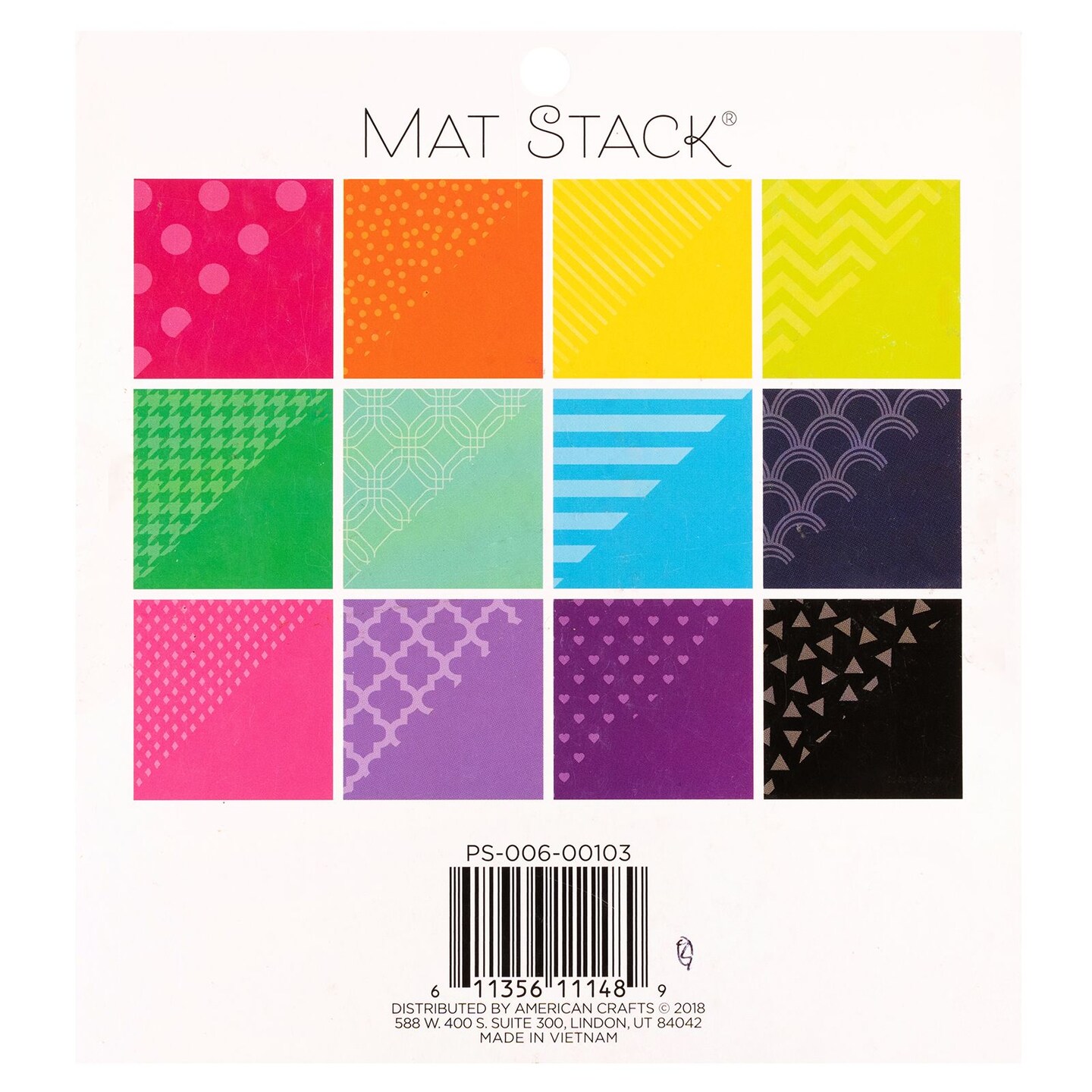 DCWV®️ MAT STACK 6 X 6 - BRIGHT PATTERNS - DOUBLE SIDED 48SH PS-006-00103