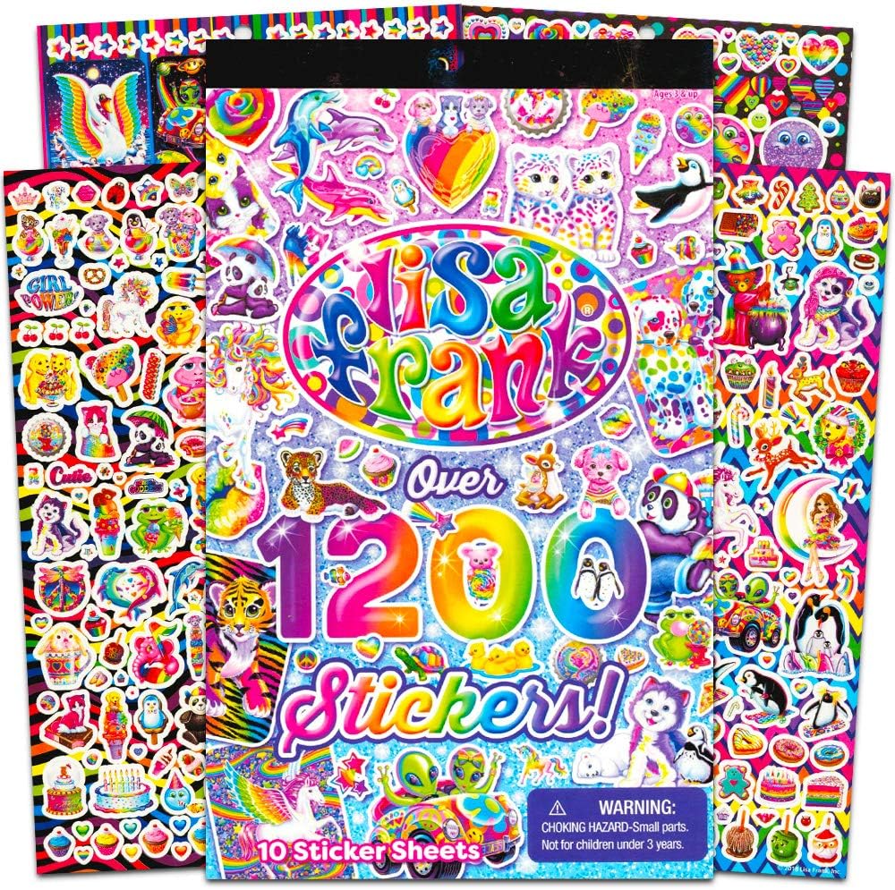 Lisa Frank 1200 Stickers Tablet Book 10 Pages
