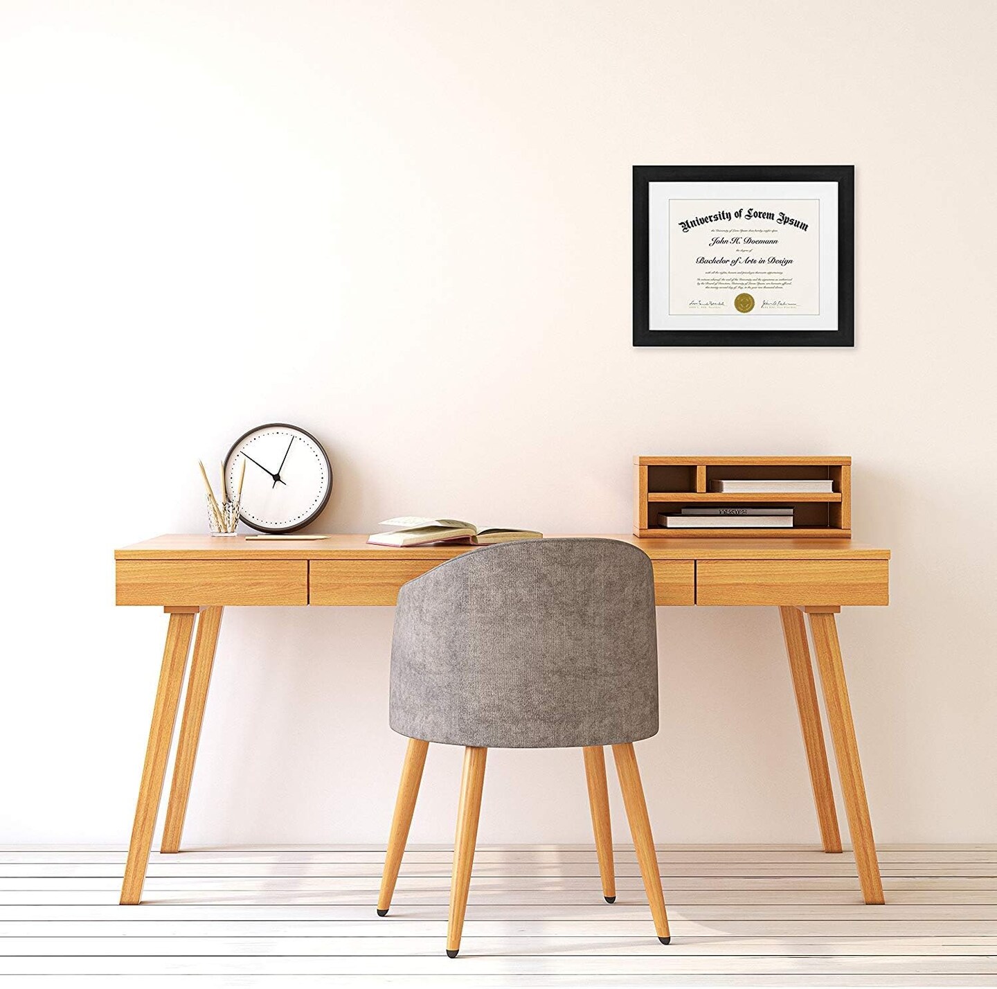 11x14 Diploma Frame with Shatter-Resistant Glass - Use as 8.5x11 Frame with Mat or 11x14 Frame without Mat - Legacy Collection - Thin Picture Frame for Wall Display - Black