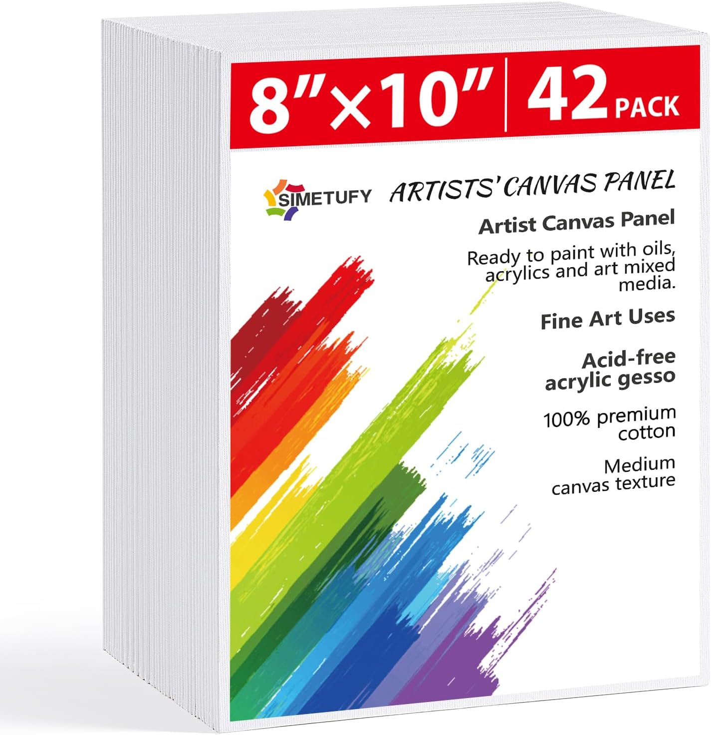 Simetufy 48 Pack 8 X 10 Inch Canvas Boards For Painting - View #11