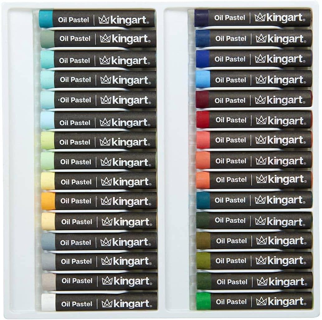 OIL PASTELS, Set of 60 Round Sticks (2.3&#x22; x 0.3&#x22;), Smooth, Vibrant Colors for Paper, Canvas, Wood, Non-Toxic, 60 Colors