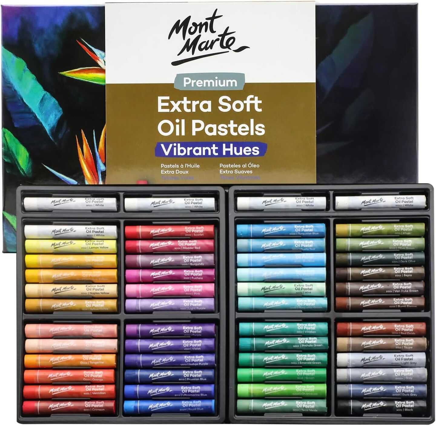 Extra Soft Oil Pastels 52pc, Assorted Bright Colors, Vibrant and Buttery, Versatile Art Pastels for Blending, Layering &#x26; Shading, Ideal for Art, Craft, Coloring and Sketching