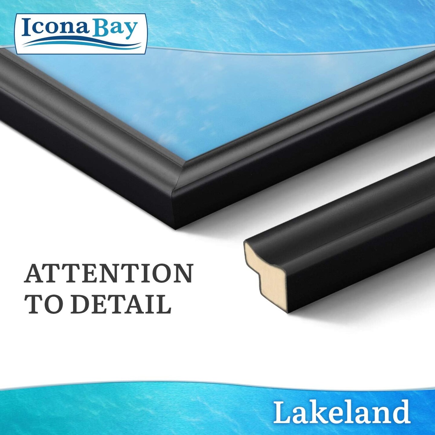 8.5x11 Certificate Frames - Black, 6 Pack - Contemporary Diploma Frames 8.5 x 11 - Composite Wood Document Frames for Walls or Table Top - Lakeland Collection