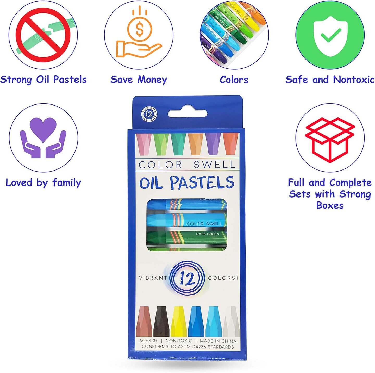 Bulk Oil Pastels - 18 Packs 12 per Pack (216 Total) - Bulk Oil Pastels