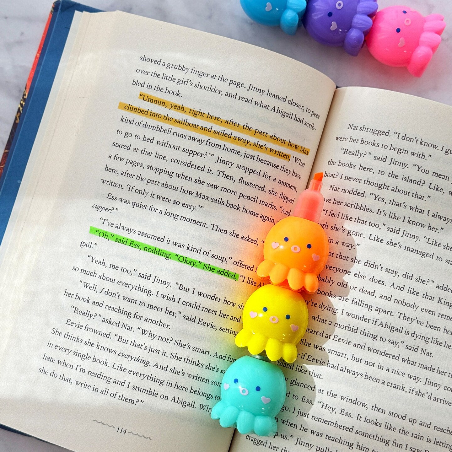 Wrapables Mini Stackable Highlighters, Cute Multi-color Markers, Octopus