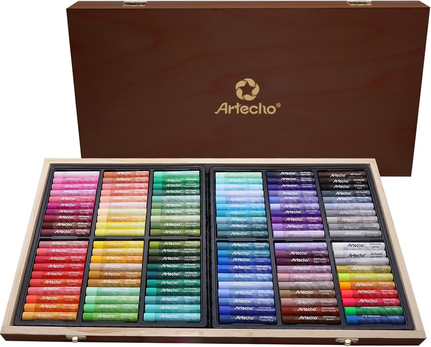 Oil Pastels Set of 120 Colors Wooden Box, Soft Oil Pastels for Art Painting, Drawing, Blending, Ideal Gift Choice for Everyone (10 x 70 mm)