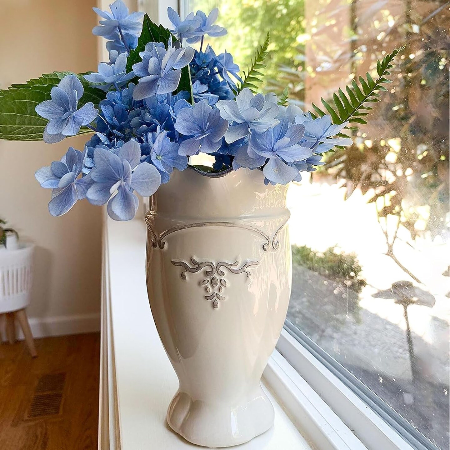 White Vase for Flowers, Ceramic vase for Home Decor
