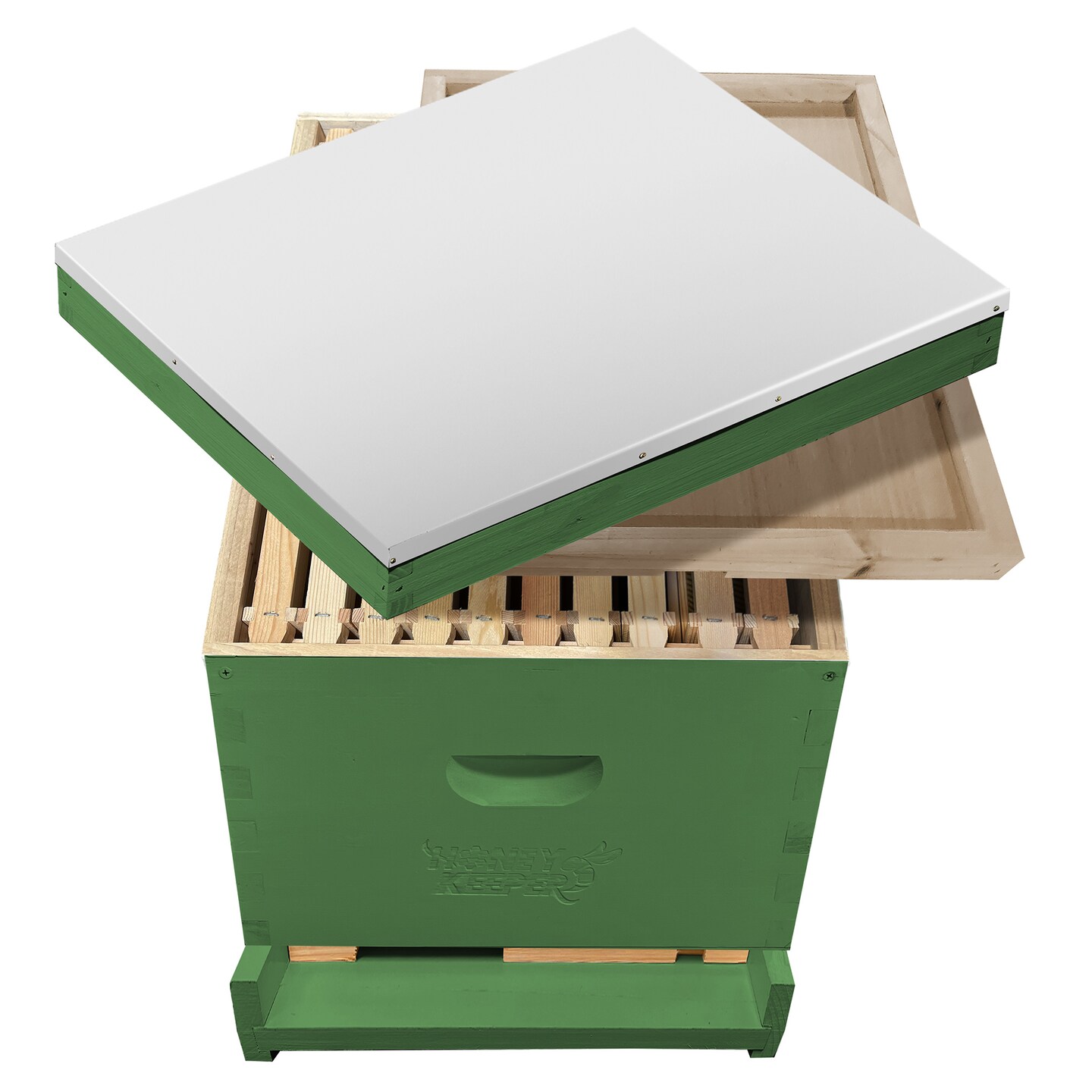 Honey Keeper Beginner Bee Hive Kit, Fully Assembled and Painted Starter Set with Hive Body &#x26; 10 Frames