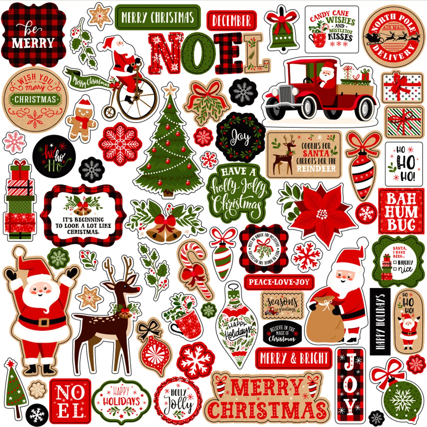 Echo Park My Favorite Christmas 12 x 12 Cardstock Element Stickers