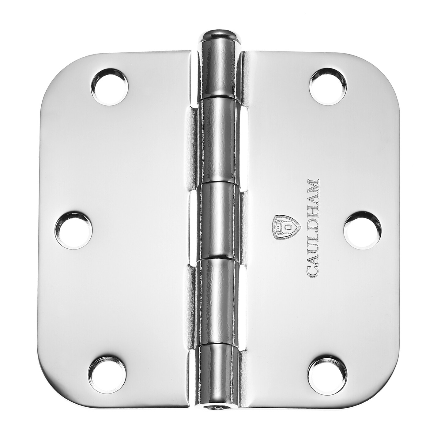 Cauldham Heavy-Duty 3-1/2" Interior Door Hinges with 5/8" Radius Corners - Polished Chrome