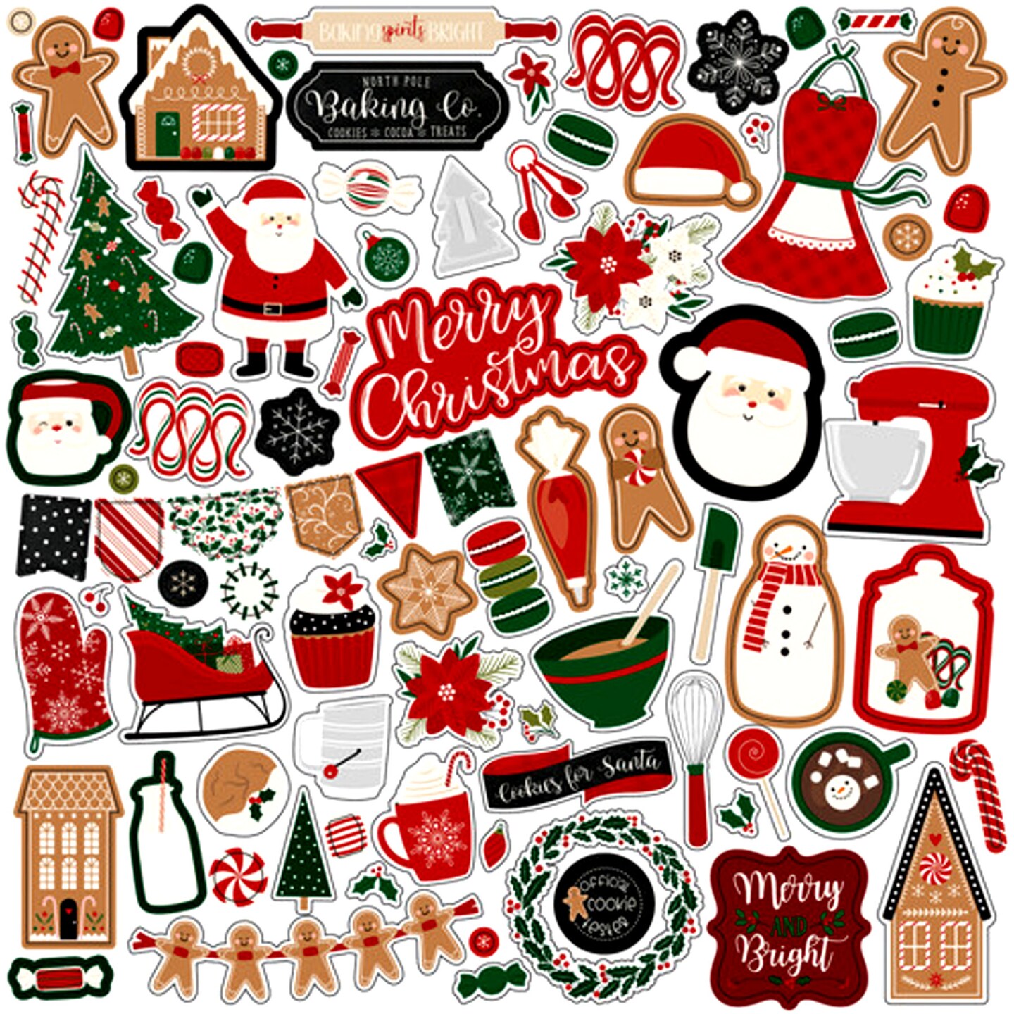 Echo Park A Gingerbread Christmas 12 x 12 Cardstock Element Stickers