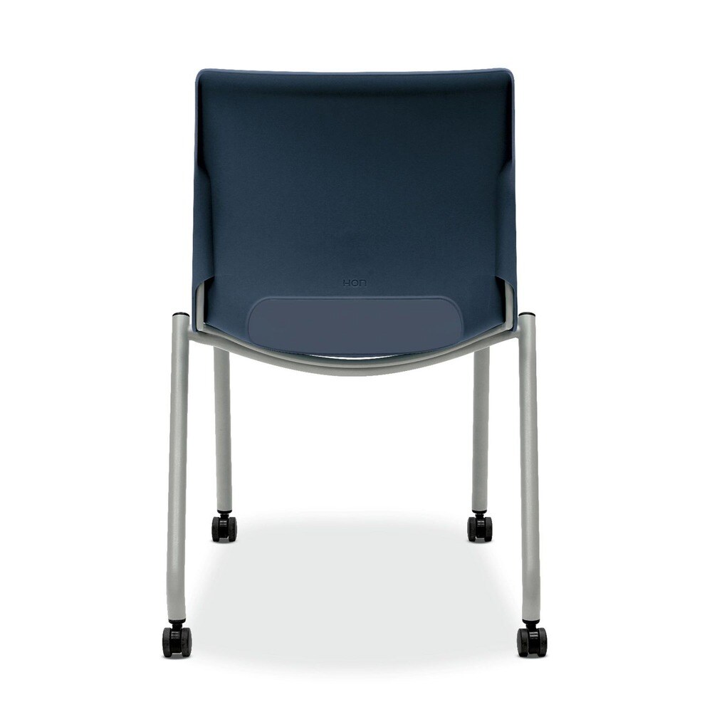 HON Motivate 18 in. Seat Height Four-Leg Stacking Chair Up to 300 lbs - Regatta Seat and Back/Platinum Base (2/Carton)
