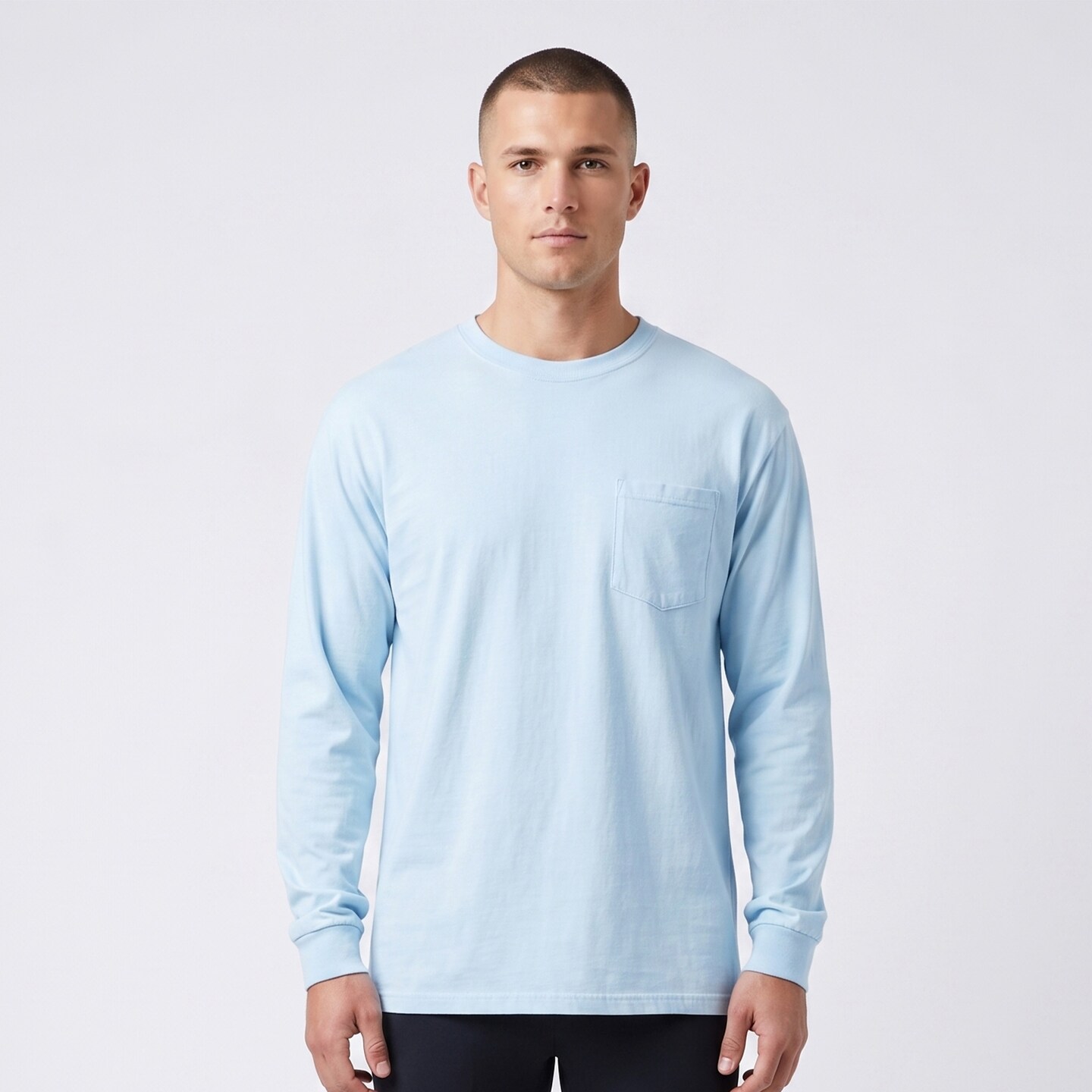 Comfort Colors Garment-Dyed Heavyweight Crewneck Long Sleeve Pocket T-Shirt