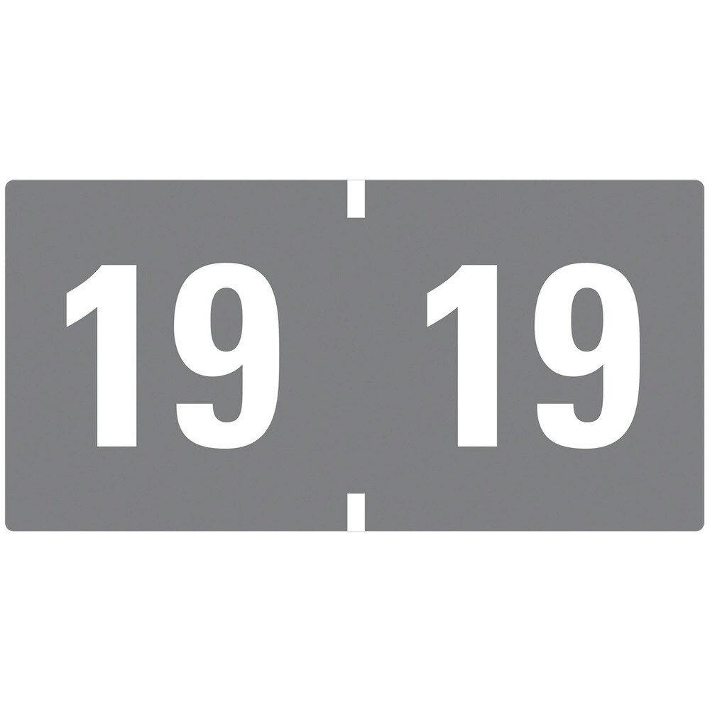 Smead 0.75 in. x 1.5 in. "19" Yearly End Tab File Folder Labels - Gray (500/Roll)