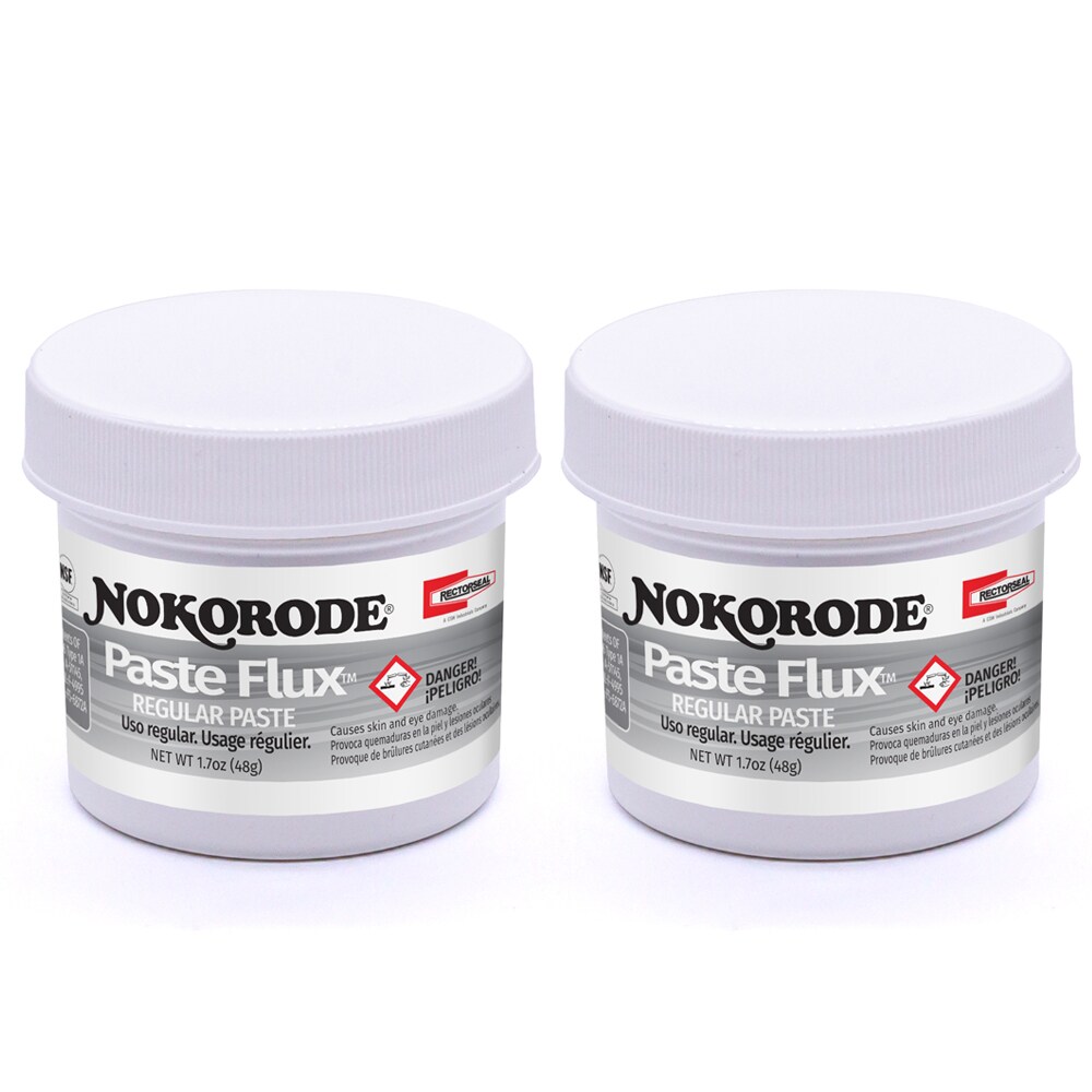 Nokorode Paste Flux 1.7oz for Copper, Lead, Tinned Steel, & More 2 Pack