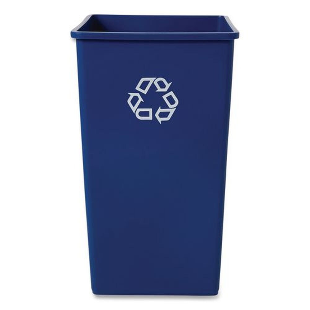 Rubbermaid Commercial 50 gal. Plastic Square Recycling Container - Blue
