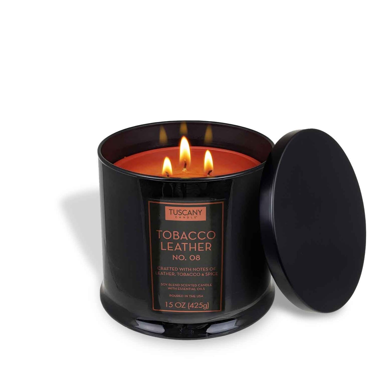 tobacco candle target 12.6oz Colored Vase Glass with Dustcover and Bergamot Yellow Tuscany Candle Tobacco Leather Scented