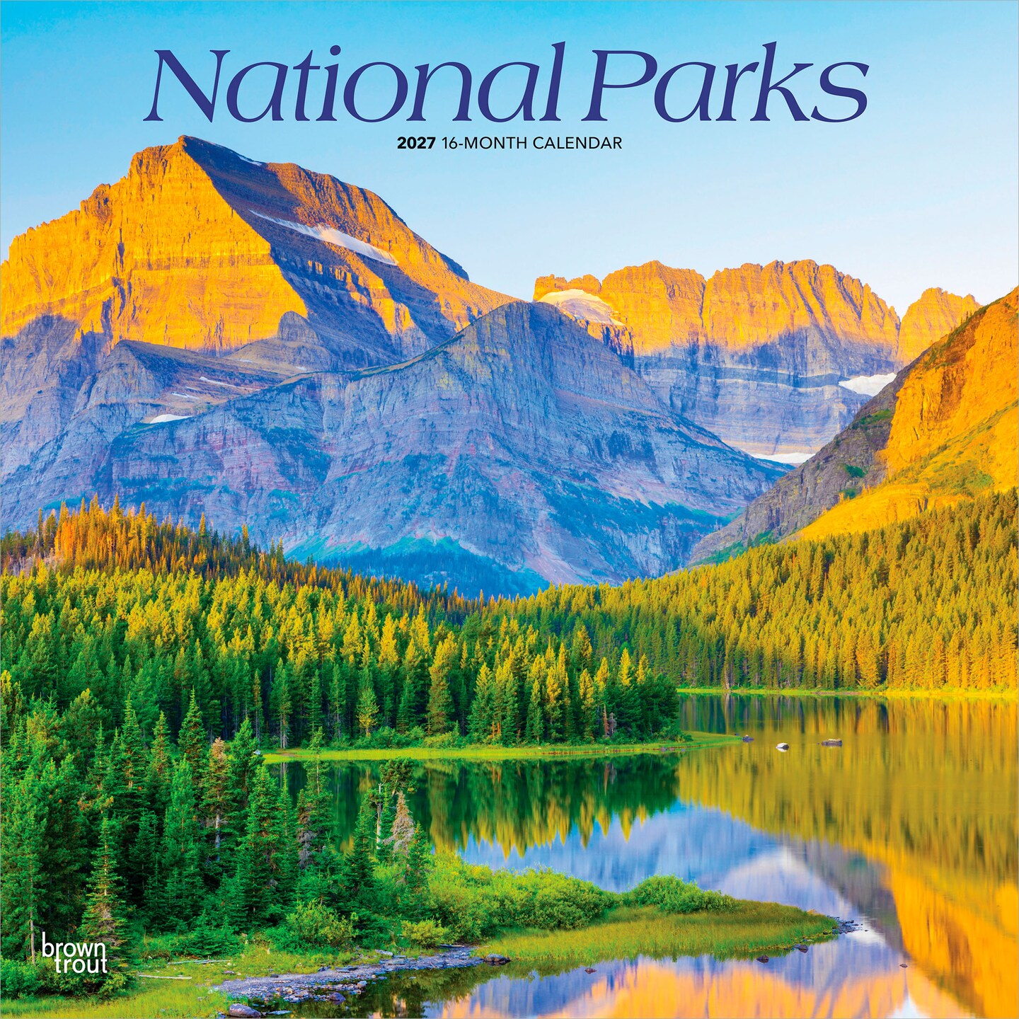 BrownTrout; National Parks | 2027 12 x 24 Inch (Hanging) Monthly Square Wall Calendar | Plastic-Free; Category:Wall Calendars; Image:1