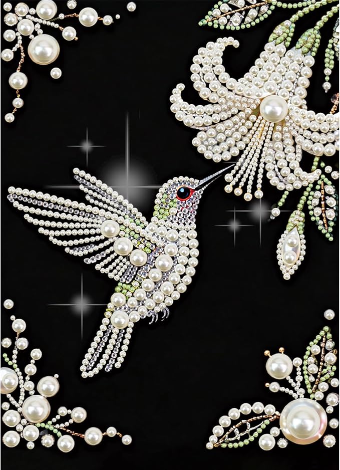 Hummingbird Pearl Diamond Painting Kit for Adults 5D Full Drill