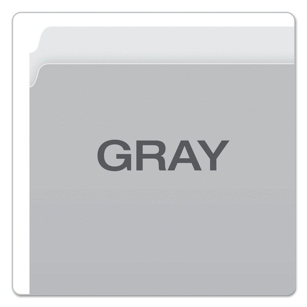 Pendaflex Letter Size Straight Tabs Colored File Folders - Gray/Light Gray (100/Box)