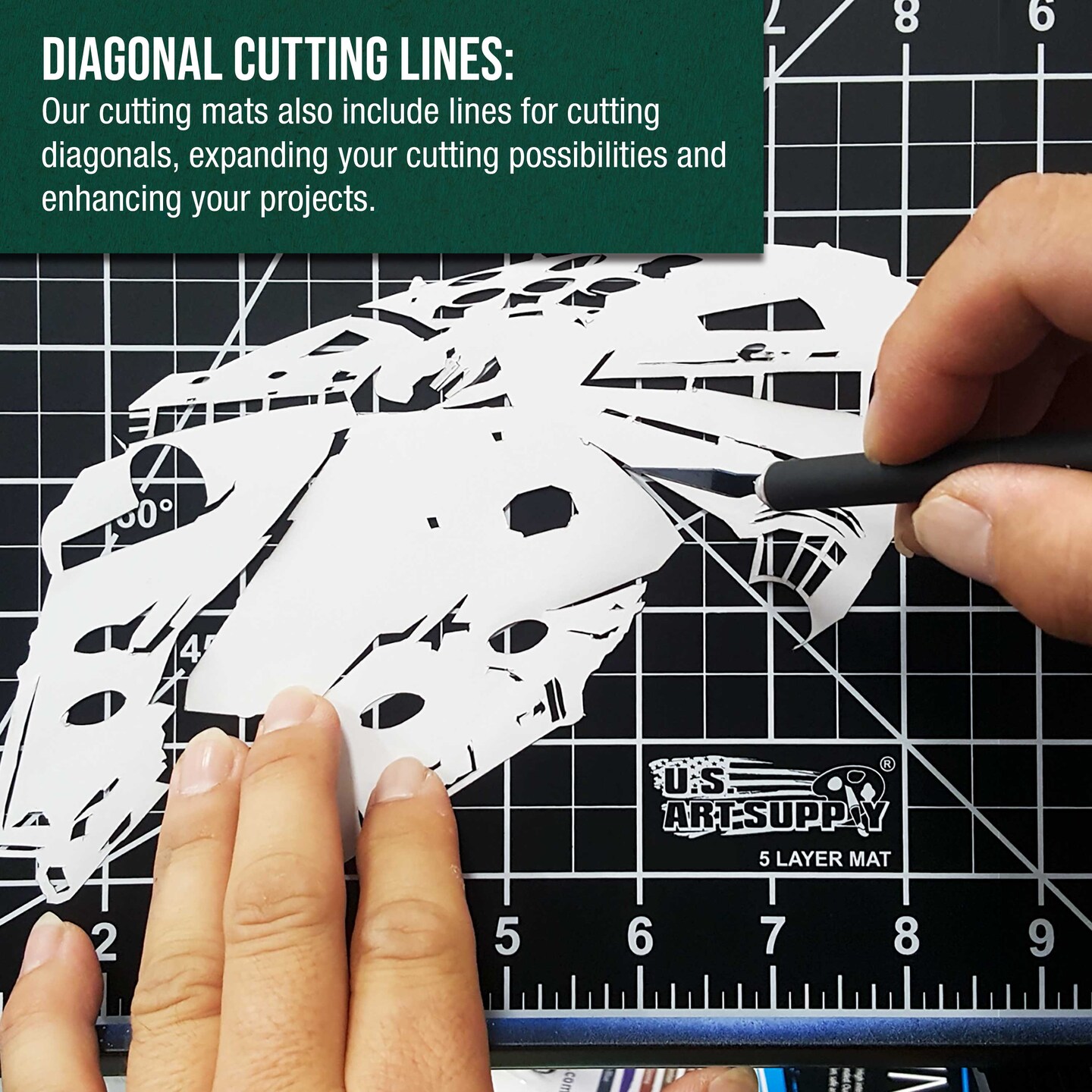 18" x 24" Self-Healing Cutting Mat 5-Ply - Double-Sided Green/Black Craft Mat, Non-Slip Cutting Mats for Crafts, Sewing, Quilting, Scrapbooking