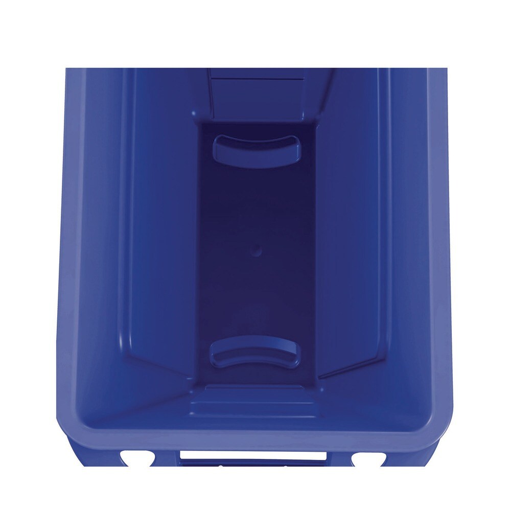 Rubbermaid Commercial 23 Gallon Slim Jim Recycling Plastic Container with Venting Channels - Blue