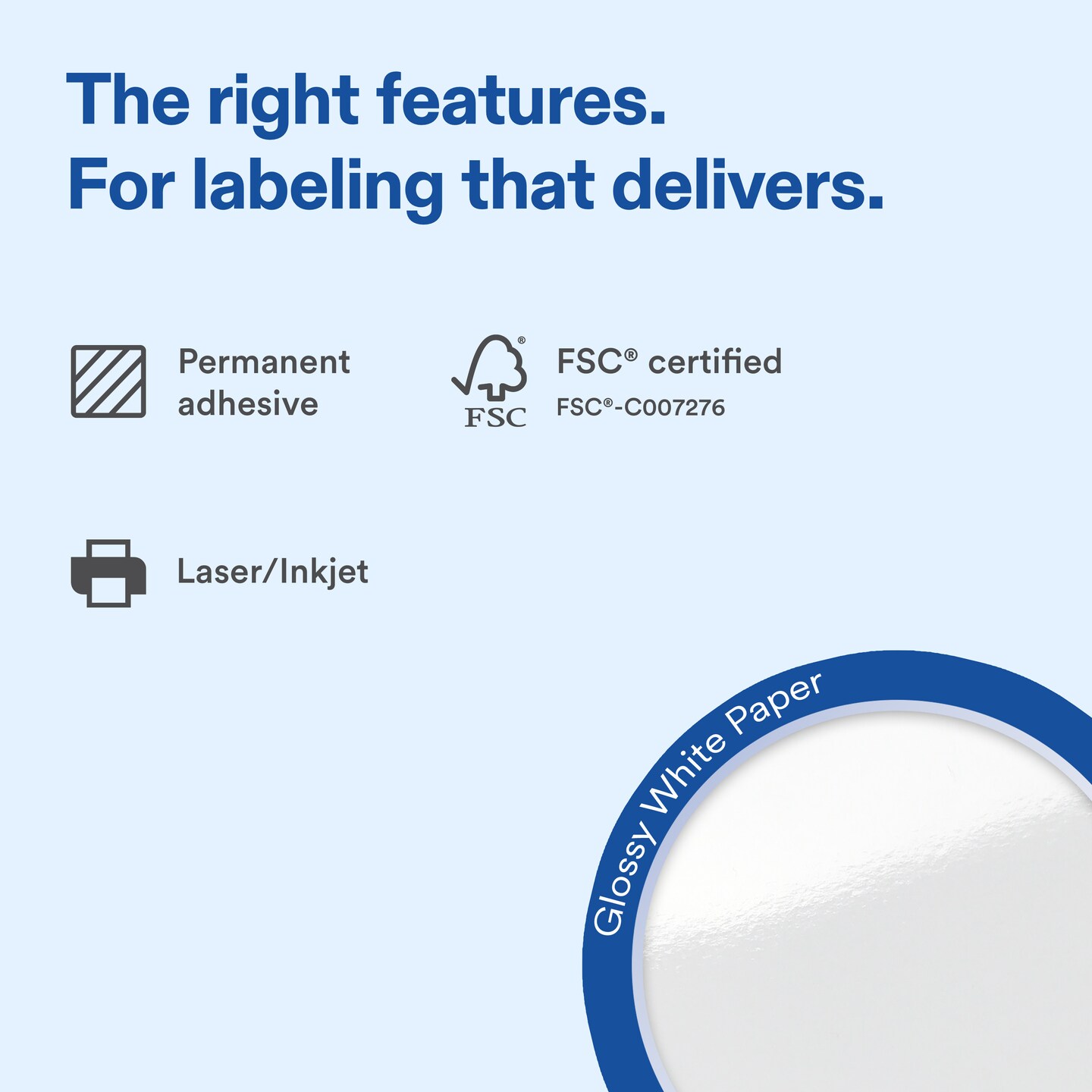 Avery Glossy White Round Labels