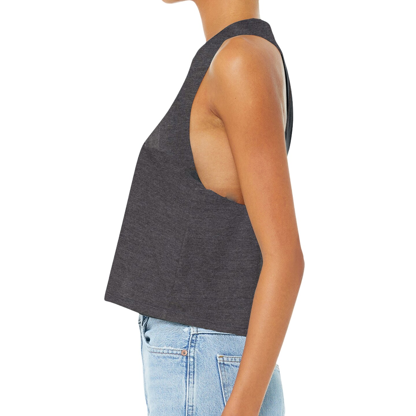 BELLA + CANVA Women's Racerback Crop Tank, Lightweight Sleeveless T-Shirt for Crafting