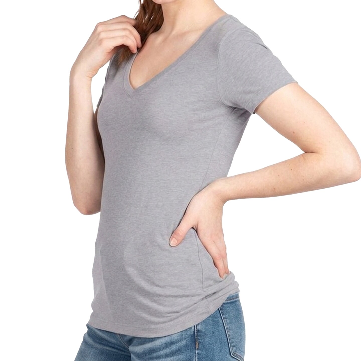 Next Level Women's Ideal V-Neck T-Shirt, Craft Light Solid Crewneck Tee