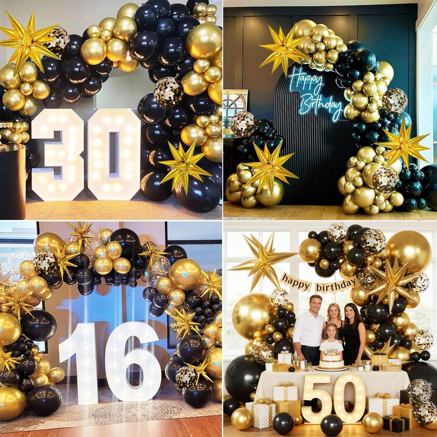 137Pcs Black and Gold Balloon Arch Kit - 2026 Graduation Decorations with Explosion Star & Confetti Balloons - Class of 2026 Party Garland for College, High School & Prom Send Off