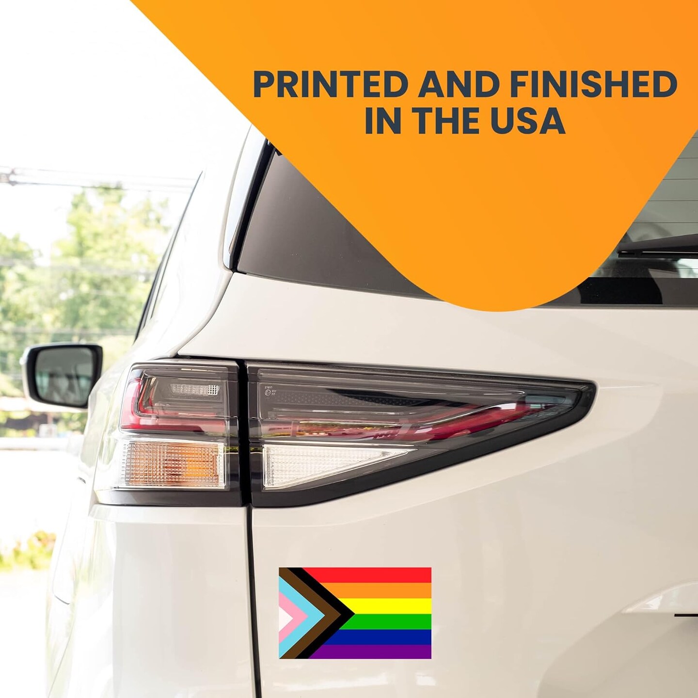 Flag Progress Pride Gay Pride Rainbow Flag Car Magnet Decal - 3x5 Inches - Heavy-Duty Automotive Magnet for Car, Truck, SUV - Show Support for LGBTQ Community - Any Magnetic Surface
