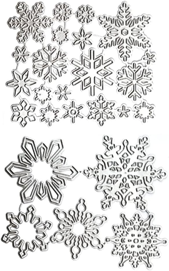 25-Piece Snowflake Metal Cutting Dies for Christmas – DIY Scrapbooking, Card Making, Paper Craft, and Embossing with Carbon Steel Die Set