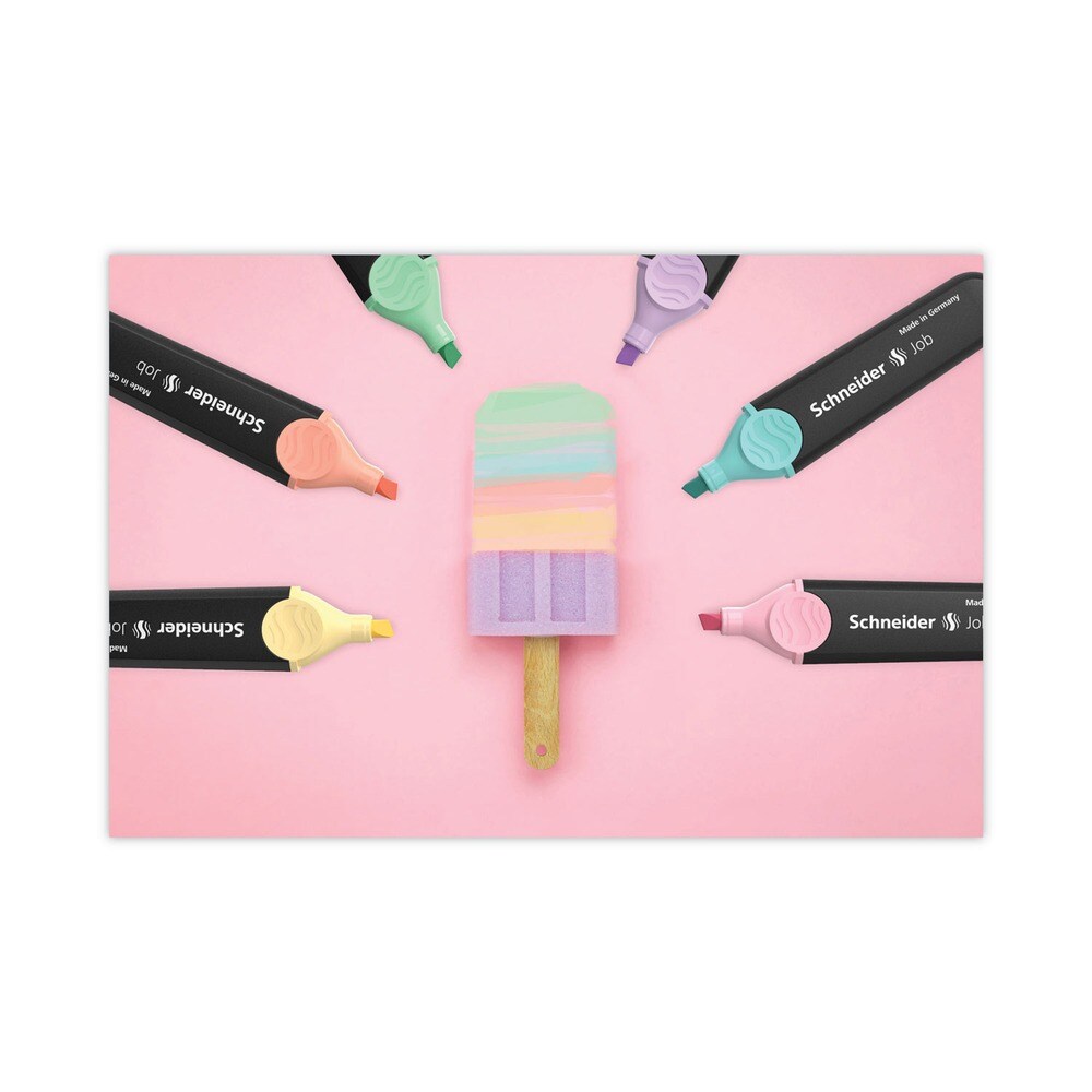 Schneider 1 millimeter/5 millimeter Chisel Tip Job Pastel Highlighters - Assorted Ink/Barrel Colors (6/Pack)