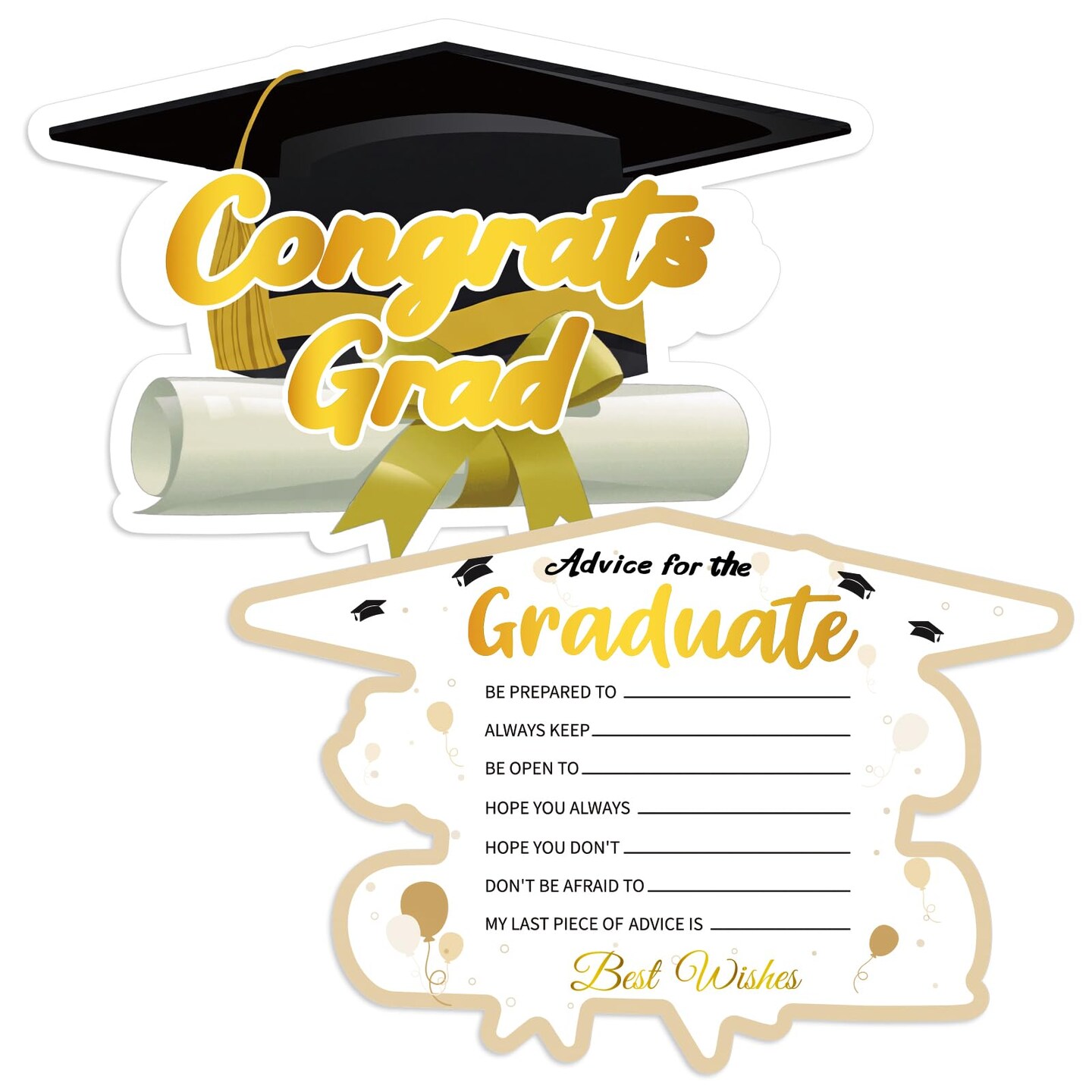 36PCS Graduation Advice Cards for Graduate 2026 - High School Senior School College University Graduation Party Grad Parties Supplies Favors Decorations Best Wishes & Advice for the Graduates