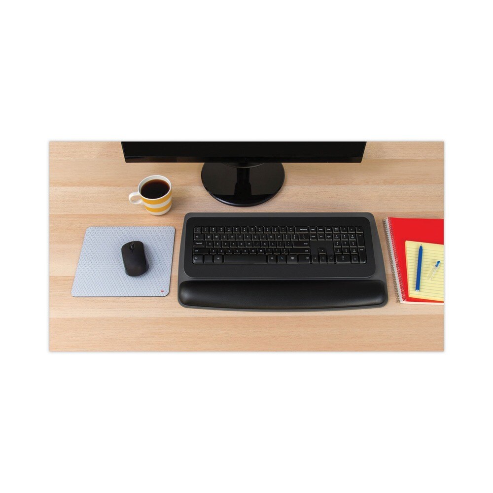 3M 19.6 in. x 10.6 in. Antimicrobial Gel Keyboard Wrist Rest Platform - Black/Gray/Silver