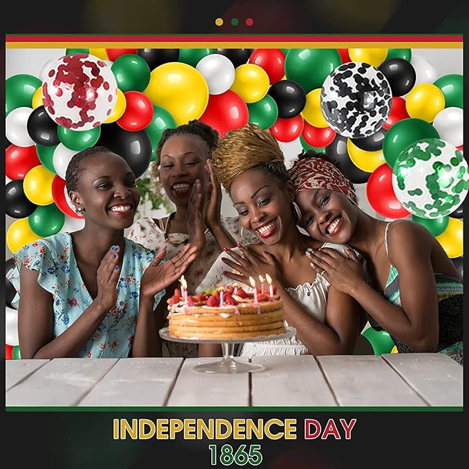 111 PCS Black Red Green and Yellow Balloon Garland Arch Kit for BHM Decorations Juneteenth Decorations African American Holiday Celebration Graduation Mexican Party Supplies