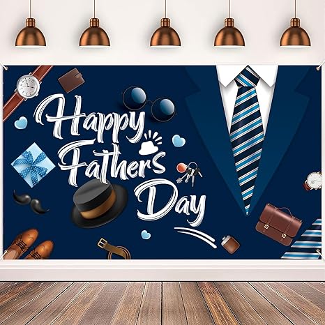 Happy Father's Day Backdrop, 72.8" X 43.3" Fathers Day Banner Backdrop Father's Day Photo Background for Fathers Day Party Decor Supplies