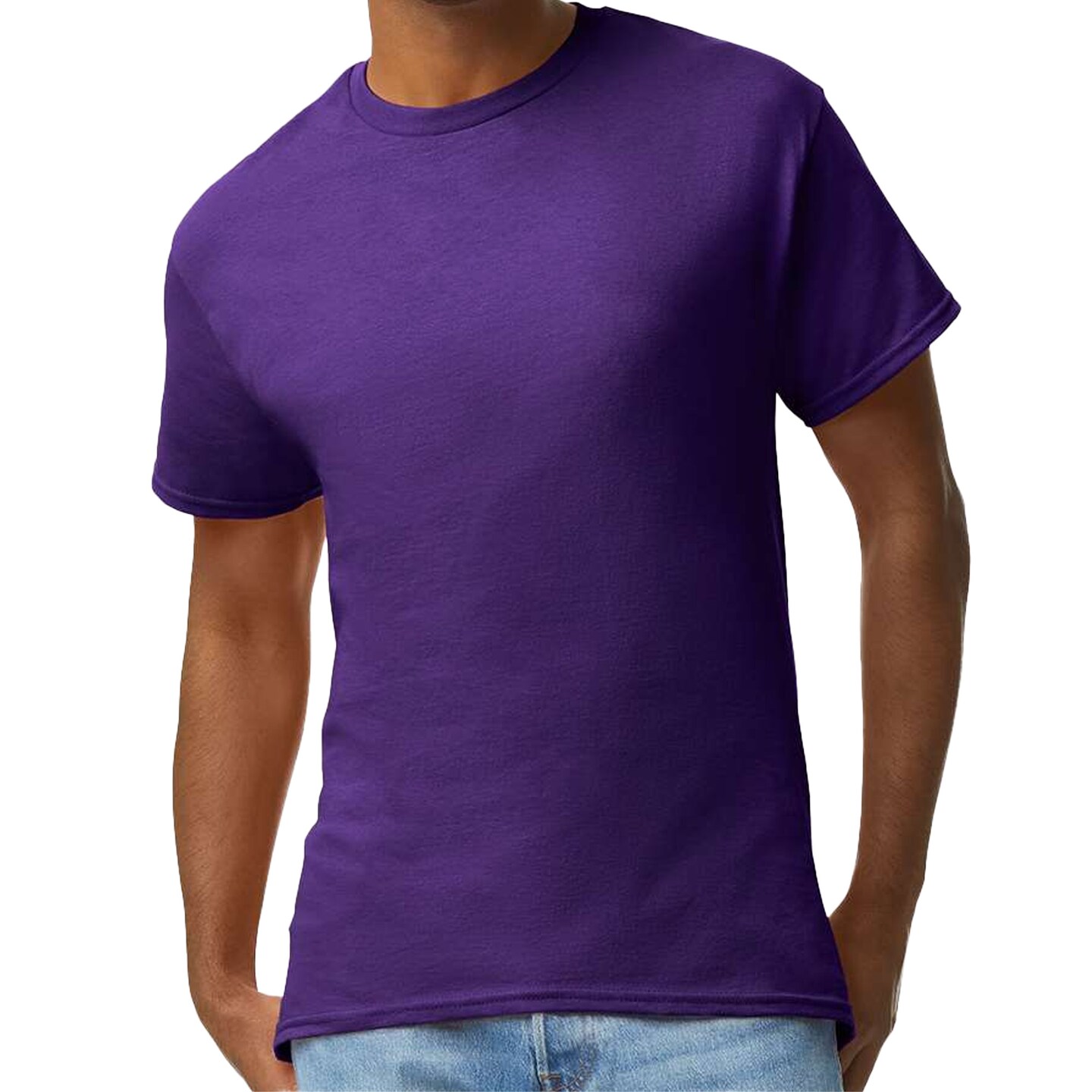 Gildan Men's Ultra Cotton Short Sleeve T-Shirt, Adult Purple Color Craft Bundle Blank Tee Set, S–5XL