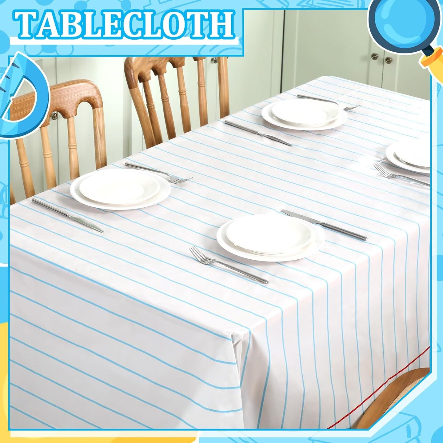 4 Pcs Preschool Kindergarten Back to School Party Tablecloth
