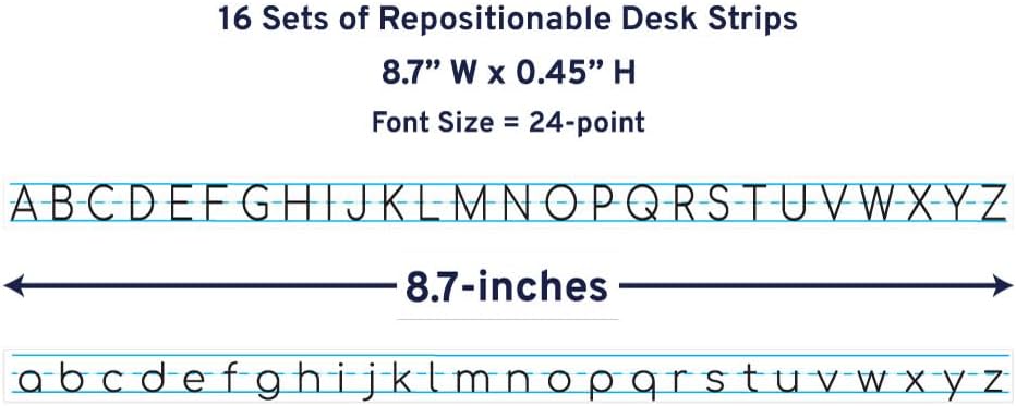 Alphabet Letters with Lines - Desk Strips (16 Pack) 13 x 12 x 0.1 inches