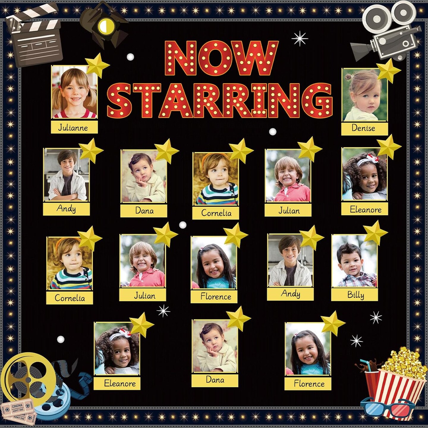 Movie Star Bulletin Board Set (Colorful) 13.39 inches x 10.63 inches