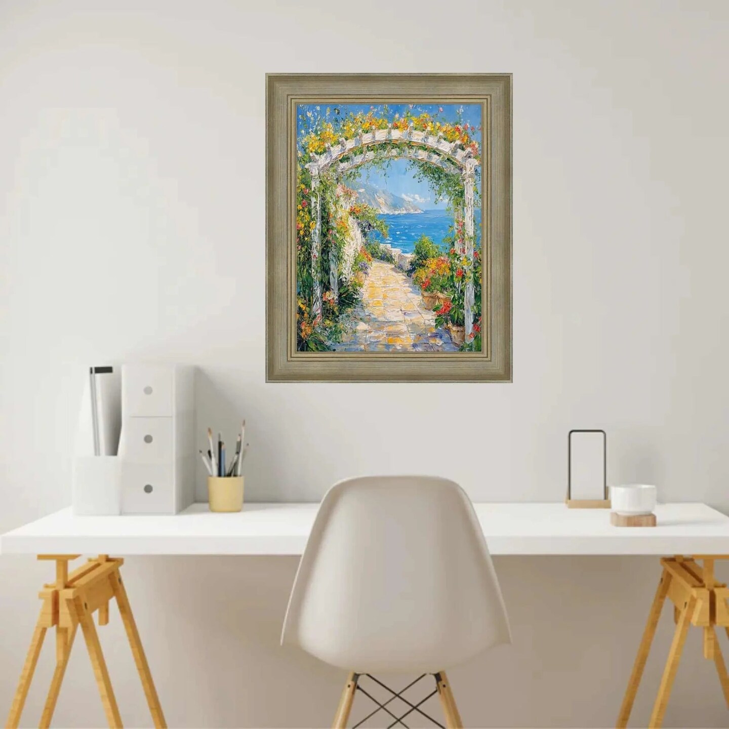 Traditional Aged Silver Scoop Picture Frame 11x16 frame